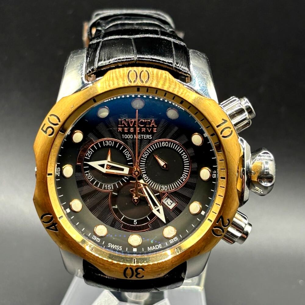 Invicta Reserve Venom 0360 Swiss Made Chronograph 54mm Leather Watch